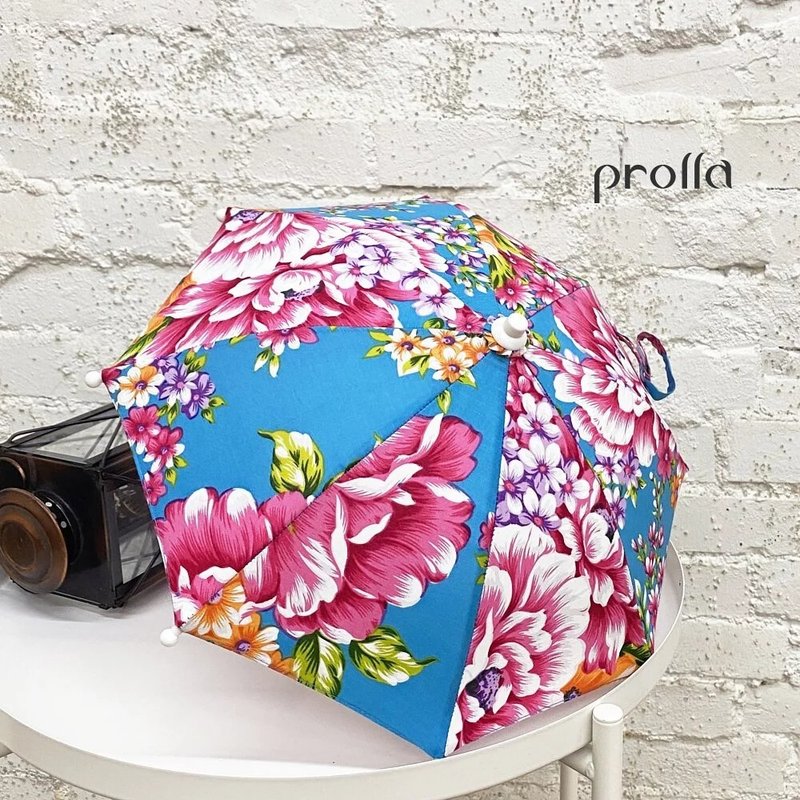 Prolla Cultural and Creative Series Hakka Flower Cloth Small Umbrella | Home Decoration | Children's Umbrella | Dance Performance Accessories - Umbrellas & Rain Gear - Cotton & Hemp 