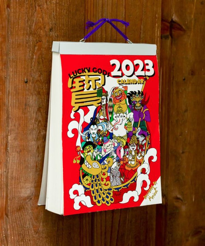 【熱門預購】特價 2023年 各國祈求好運的眾神們年曆JSNP23A1 - 日曆/月曆/年曆 - 紙 紅色