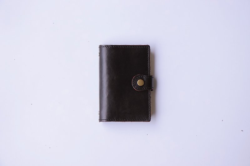 2019 leather hole clip million hand account | A7 | black - สมุดบันทึก/สมุดปฏิทิน - หนังแท้ สีดำ