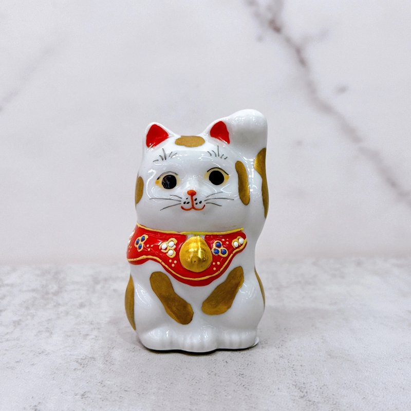 【金運福喵】日本九谷燒招財貓 | 金盛 2.3號 - 擺飾/家飾品 - 瓷 白色