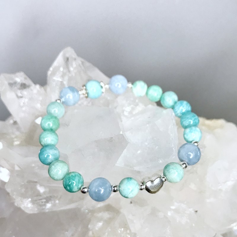 Throat Chakra || Healing Love Saying Love || Tianhe Stone Sea Sapphire Hand Beads - สร้อยข้อมือ - คริสตัล สีน้ำเงิน