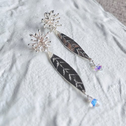 【SWAROVSKI】　スワロフスキー　〈希少〉トロピカルリーフピアス SWAROVSKIスワロフスキー Gema ドロップピアス 追跡送料関税込