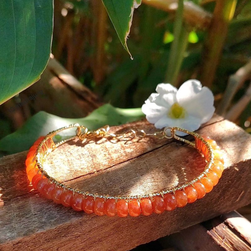 Burmese Red Jade Bangle Real Silver Body Gold Niello Plated Free Size 5.5 mm New - 手鍊/手環 - 玉石 紅色