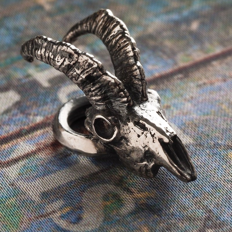 巴風特羚羊頭骨精細雕刻墜飾 925純銀飾 單墜價 - 項鍊 - 純銀 銀色