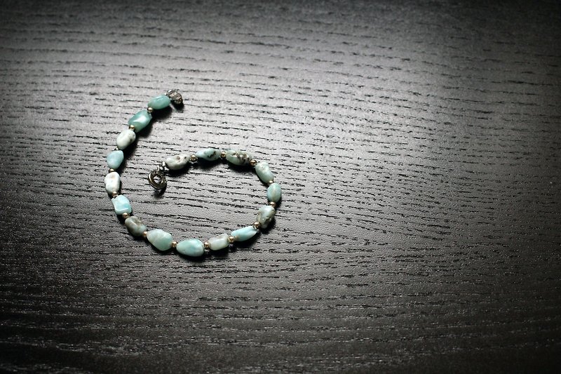 108 perles La Lima / sea land 石 5 * 7mm石 - ブレスレット - 宝石 ブルー