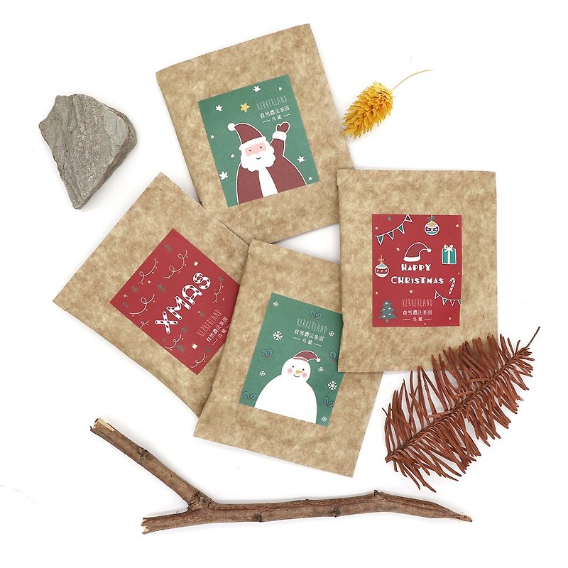 自然農法烏龍茶包-聖誕系列-四包一組 - 茶葉/茶包 - 其他材質 多色