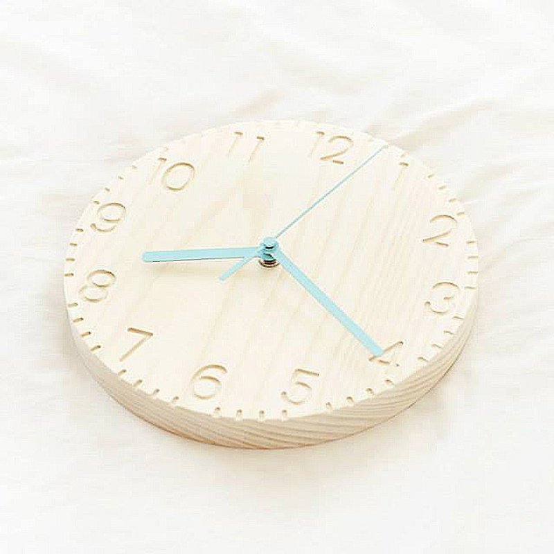 【免費刻字】簡單好時光 | 手工原木掛鐘 彩色指針 時鐘 壁鐘 - 時鐘/鬧鐘 - 木頭 多色