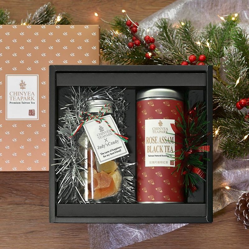 新年限定版ボックス - ローズ紅茶+クリスタルゼリーキャンディー - お茶 - その他の素材 ゴールド