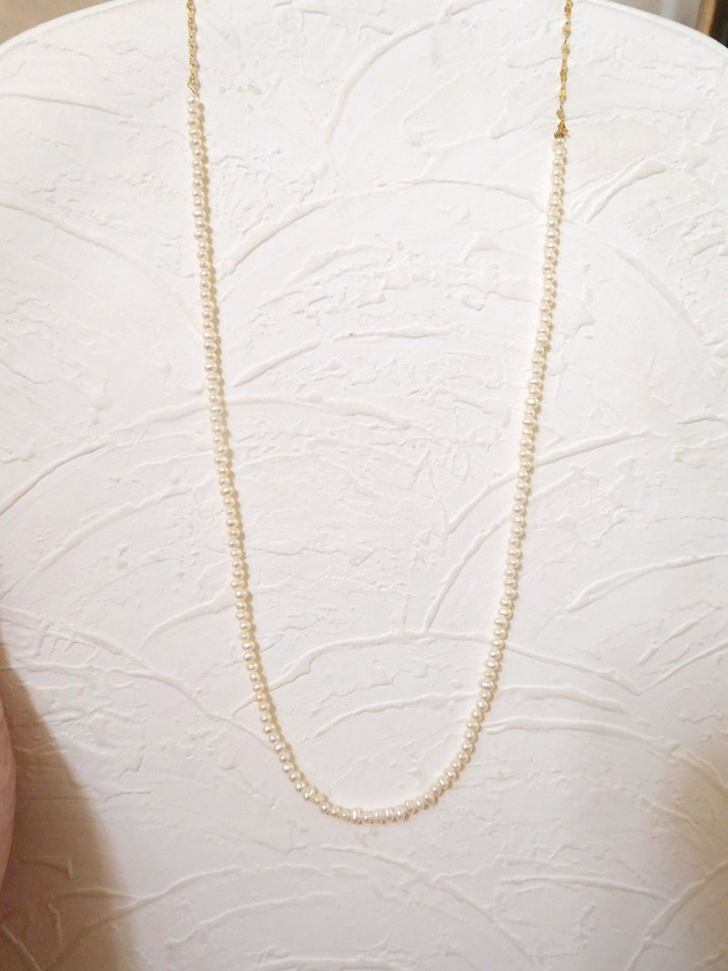 純14K金迷你小珍珠中長鏈 65公分預定款 - 項鍊 - 其他材質 金色