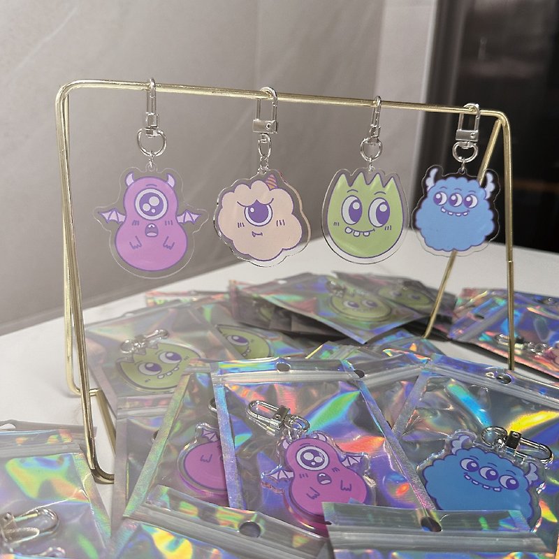 A Wan Bubble Monster collection of 9 key rings - Keychains - Acrylic 