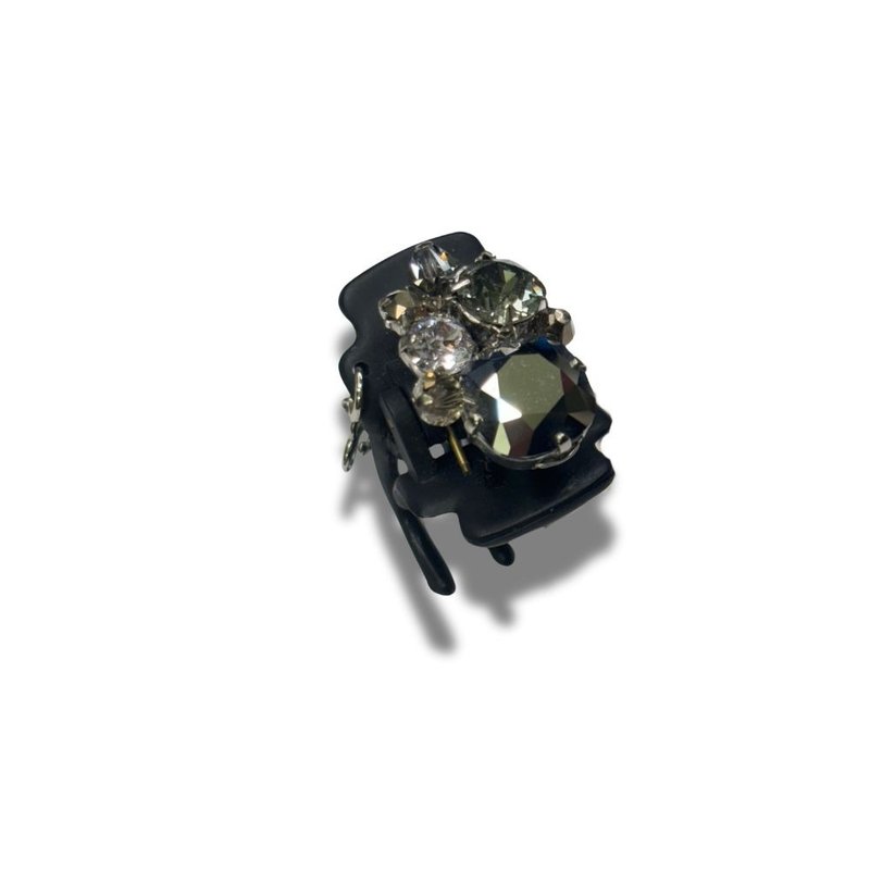 COMPLEX BIZ 甜心夾 施華洛世奇 黑底水晶 - 髮夾/髮圈 - 樹脂 黑色