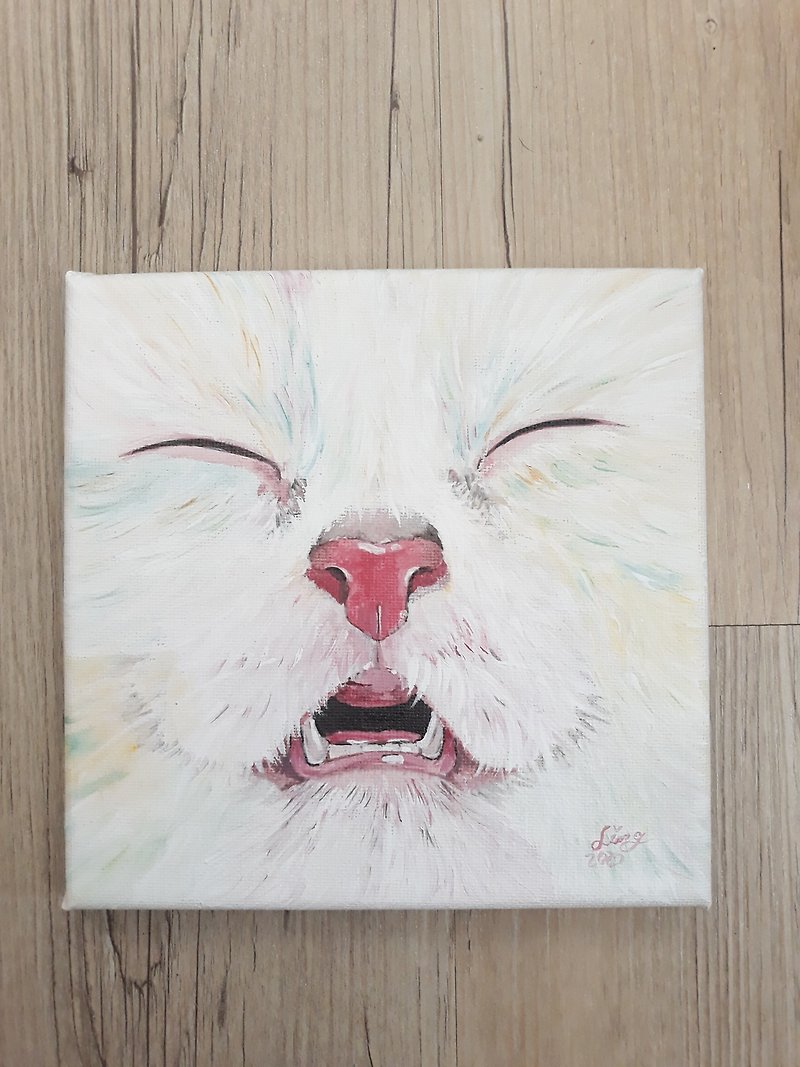 Unique cat nose / original painting / charity sale 9-18 - โปสเตอร์ - สี หลากหลายสี