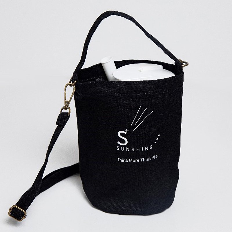 S+ special cylinder bag - กระเป๋าแมสเซนเจอร์ - ผ้าฝ้าย/ผ้าลินิน สีดำ