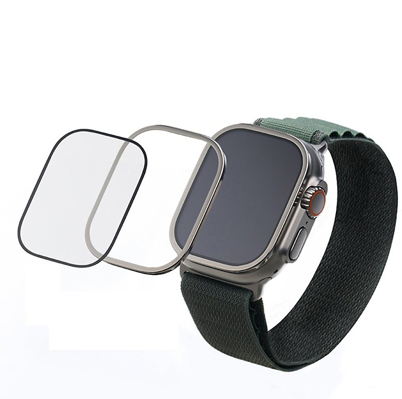 imos Apple Watch Ultra (Mirror) Sapphire Metal Frame Watch Protector - อุปกรณ์เสริมอื่น ๆ - วัสดุอื่นๆ สีเงิน