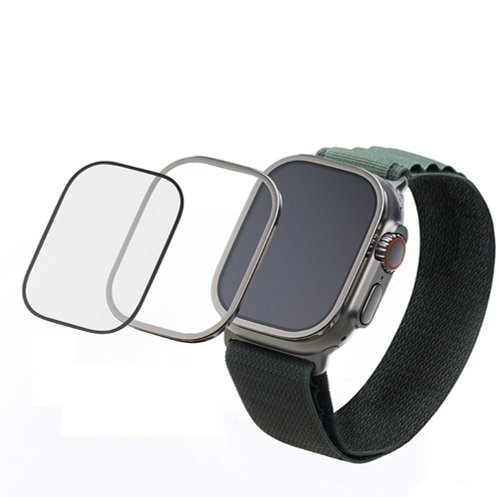 imos 康寧玻璃保護貼 imos Apple Watch Ultra(鏡面) 藍寶石金屬框手錶保護貼