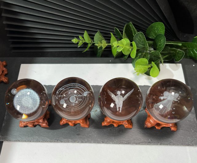 発振針用水晶３０mm丸玉にカタカムナ文字彫刻 発振針用水晶30mm丸玉にカタカムナ文字彫刻