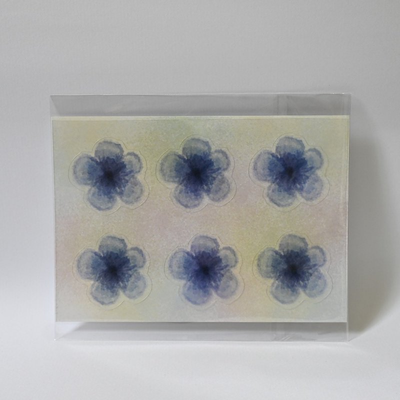 Royal Blue Transparent Floral Transparent Sticker Hand-drawn Floral Botanical Planner Christmas Gift Exchange Sticker - Stickers - Paper 