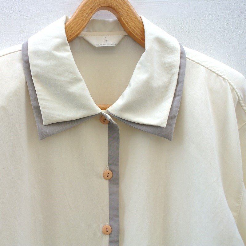 │Slowly│ white ash - vintage shirt │vintage Art Institute of wind retro street whims..... - เสื้อเชิ้ตผู้หญิง - วัสดุอื่นๆ หลากหลายสี