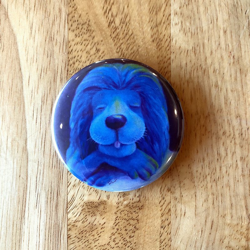 Blue Lion Ann's Anniversary brooch pin brooch - Brooches - Waterproof Material 