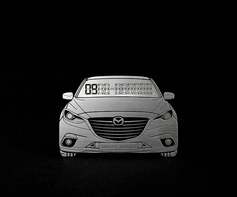 [MAZDA3] Exclusive hairline temporary parking number card - Other - Other Materials Silver