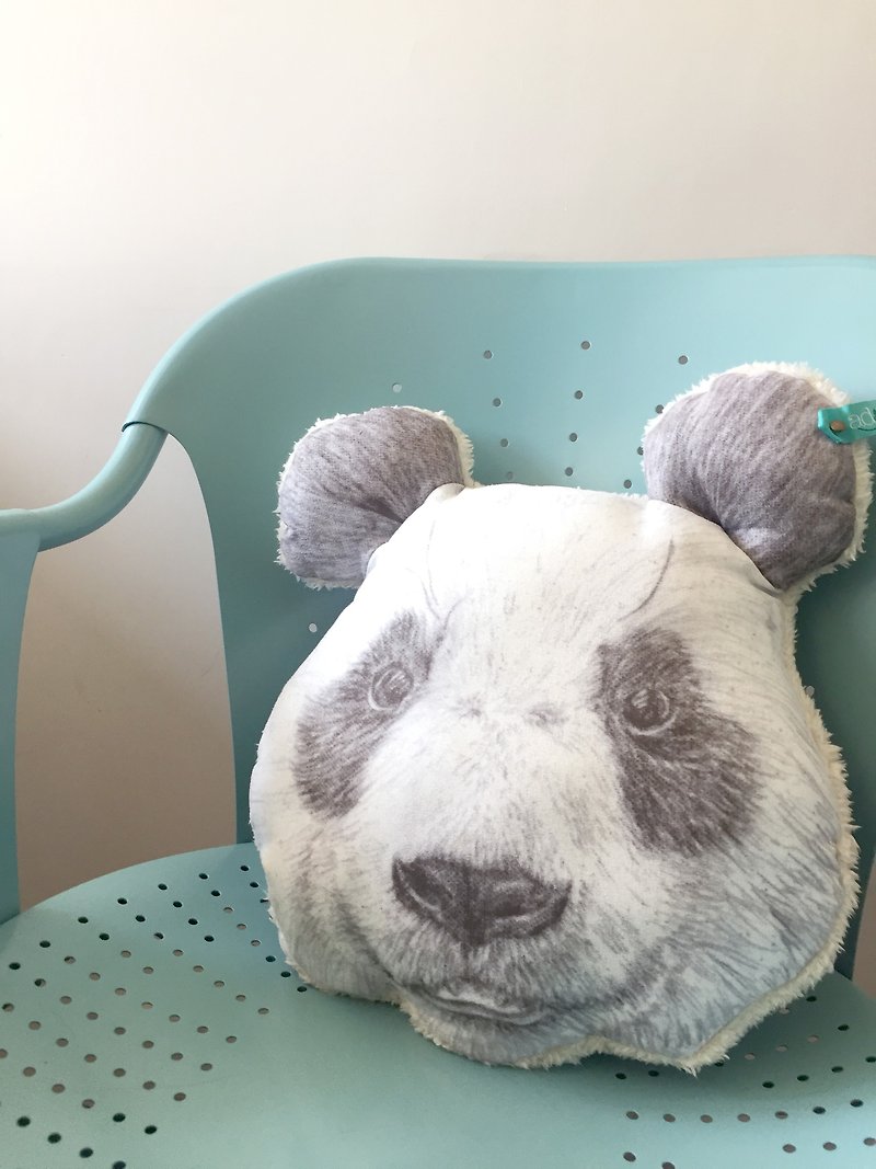 adc｜party animals｜cushion ｜panda - Pillows & Cushions - Polyester White