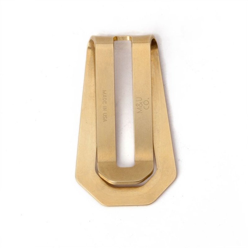 アメリカのM＆U手作りの真鍮のクリップ - パスケース - 金属 イエロー