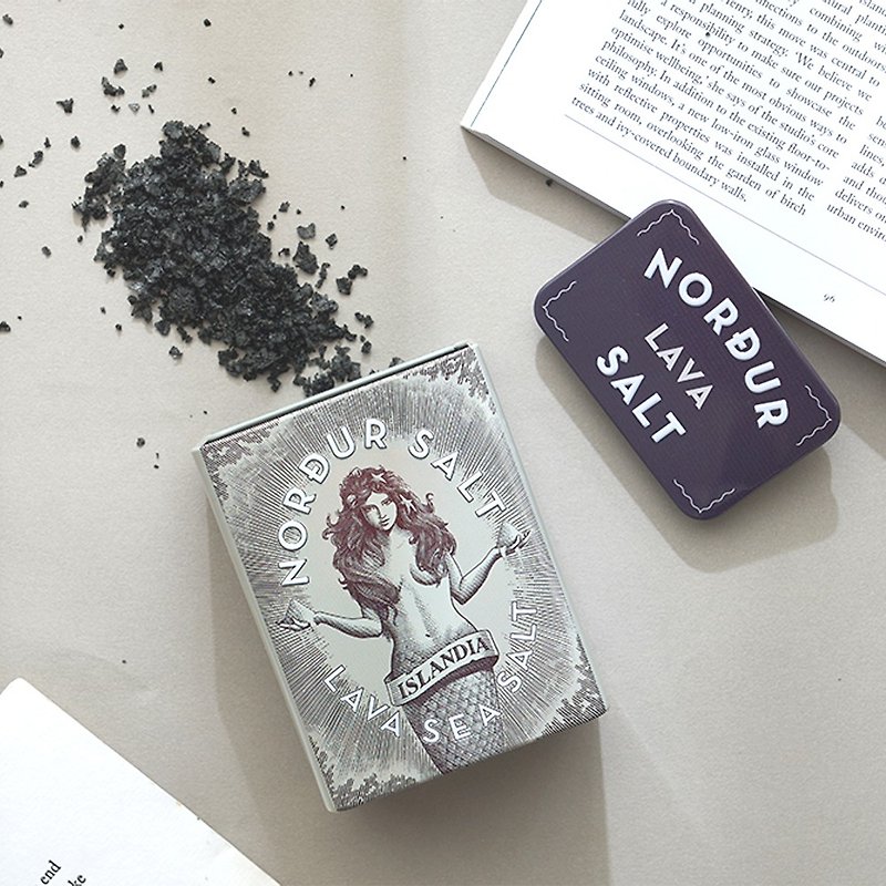 (Limited Iron Box Hardcover) NORDUR Icelandic Goddess Sea Salt-Black Salt - Sauces & Condiments - Fresh Ingredients Black
