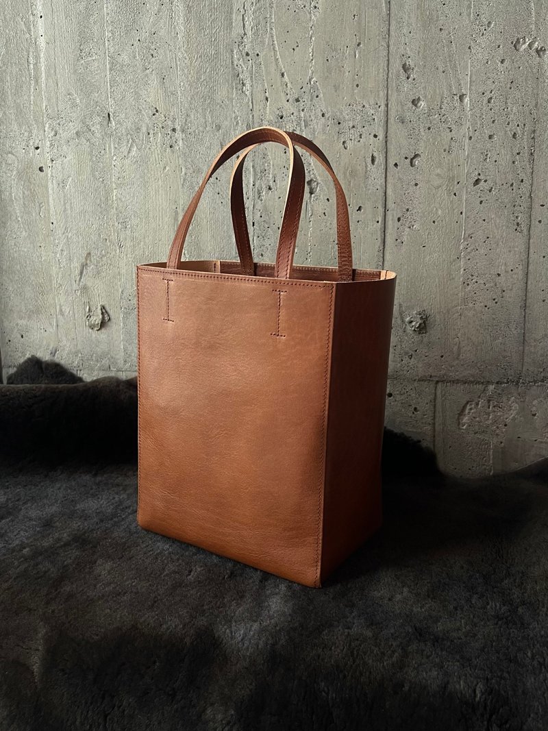 Real kraft paper bag cocoa [LBT Pro] - กระเป๋าถือ - หนังแท้ สีนำ้ตาล