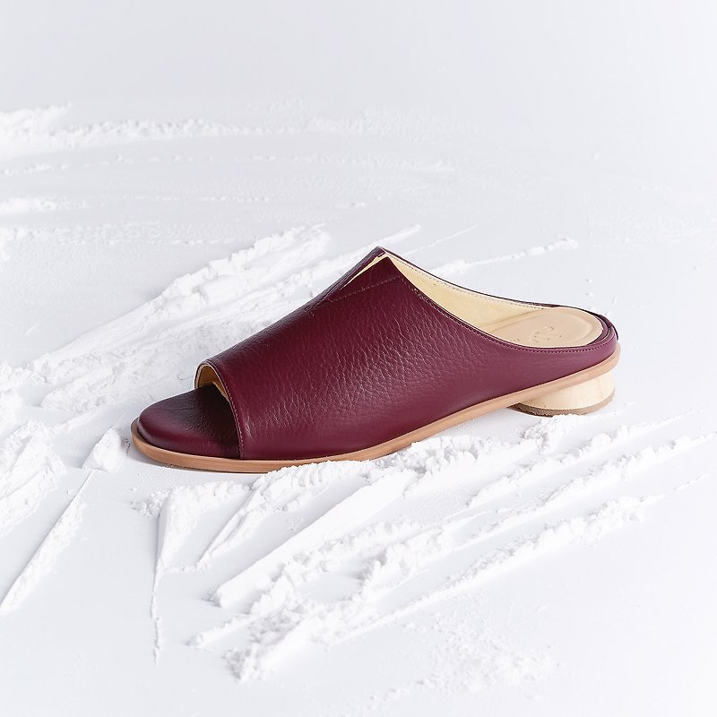 Red Burgundy - Pistachio Sandals - Sandals - Genuine Leather Red