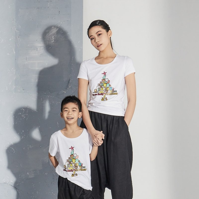 【In stock】"TREE" parent-child outfit-child style - Women's T-Shirts - Cotton & Hemp 