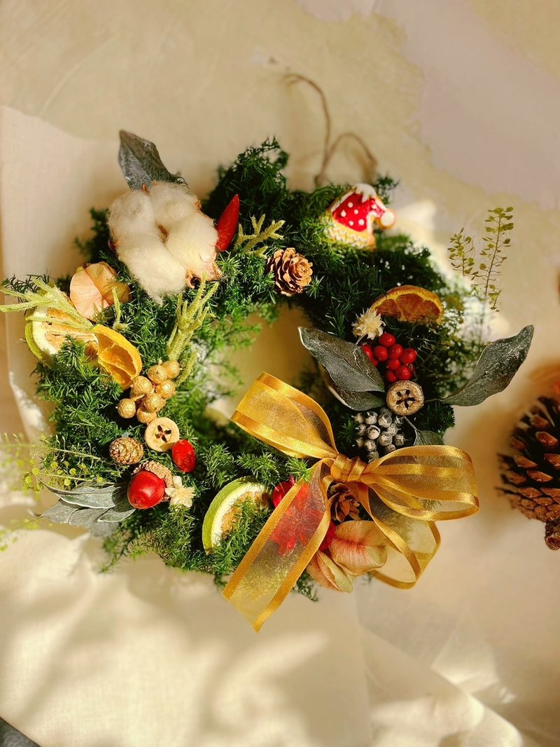 [Eternal Flower Gift] 2024 Christmas Wreath-Bowknot Christmas Wreath - ของวางตกแต่ง - พืช/ดอกไม้ หลากหลายสี