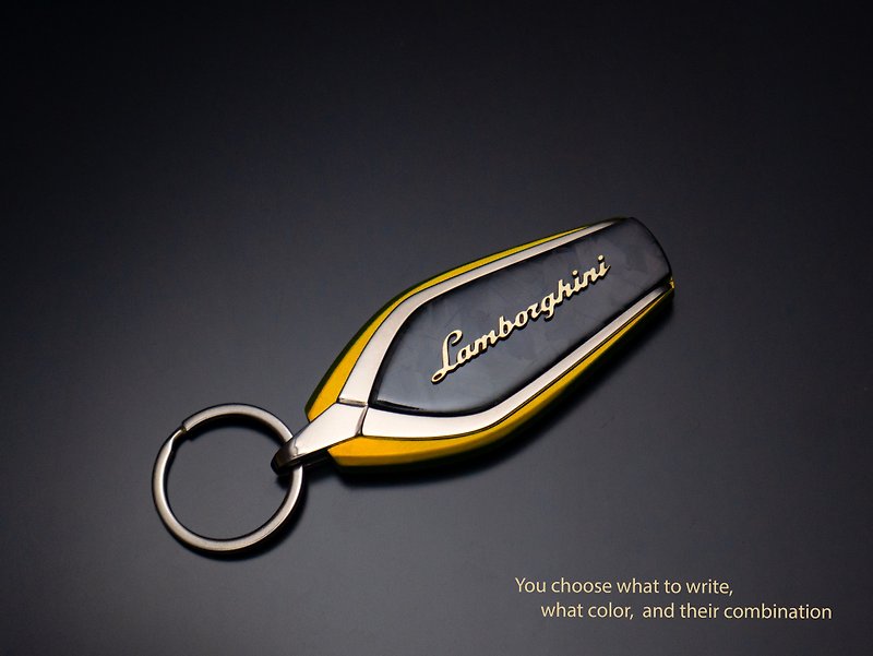 Lamburgini keychain, Titanium, Anodized aluminum, carbon fiber, Urus, Aventador, - Keychains - Aluminum Alloy Yellow