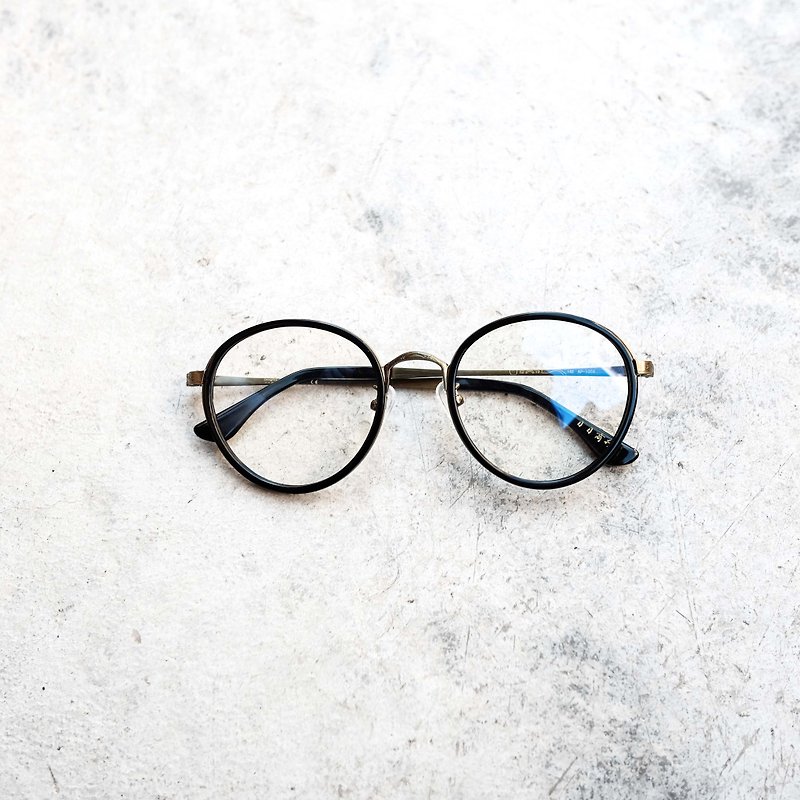 【目目商行】韓國復古大圓框 鈦金屬 眼鏡 鏡框 百搭黑 - 眼鏡/眼鏡框 - 其他材質 黑色