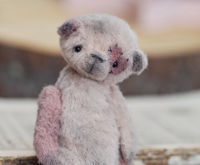 アンティーク　ピンクベア テディベア ビンテージ スタイル ピンク ミニチュア - ショップ