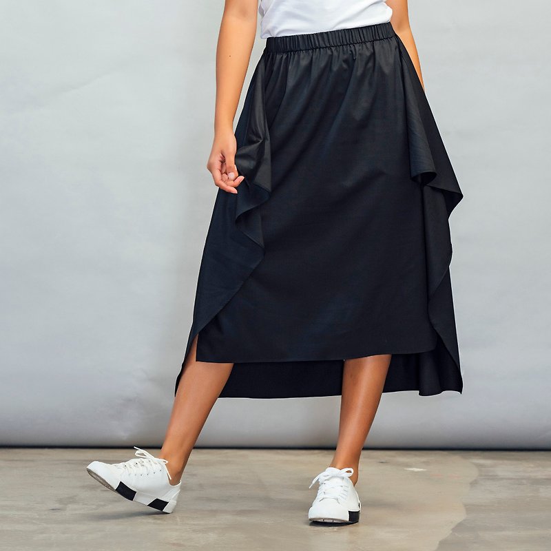 Two way Long Skirt - Skirts - Carbon Fiber Black