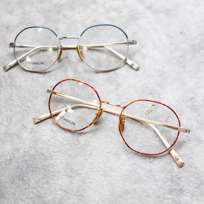 【目目商行】韓國 新款 復古特色多角元框 鈦金屬 鈦鼻墊 - 眼鏡/眼鏡框 - 其他金屬 多色