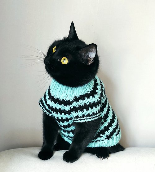StylishCatDesign Cat jumper Pet sweater Pet wear Hand knit cat sweater Dog clothing Dog wear