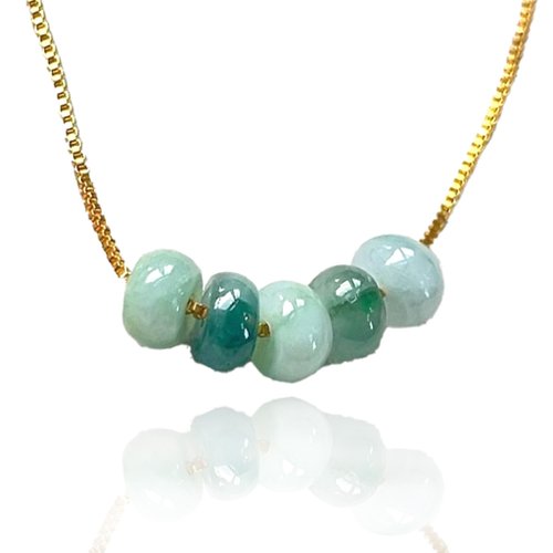 瓔珞珠寶盒 E.L.Jewelry Box 冰飄綠翡翠平安扣項鍊 | 天然緬甸玉翡翠A貨