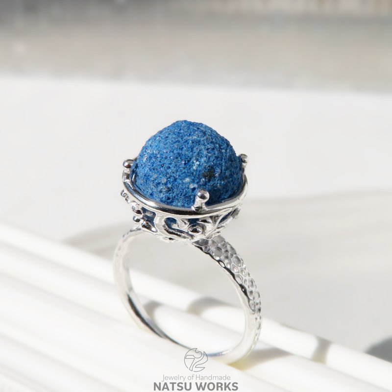 アズライト リング / Azurite ball Ring B - 戒指 - 寶石 藍色