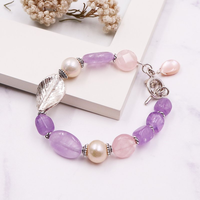 Qingyou Suiye | Amethyst*Pearl*Pink Crystal - Bracelets - Gemstone Multicolor