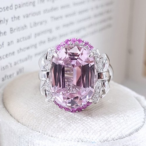NOW jewelry 14ct 天然孔賽石/紫鋰輝石 薰衣草粉紫色 超高淨度 設計師訂製款