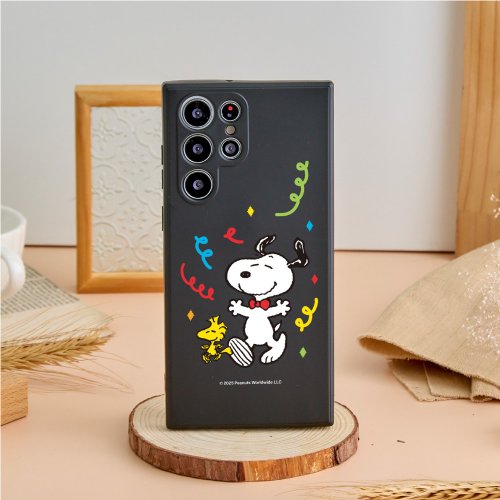 TOYSELECT SNOOPY史努比彩帶慶祝純色矽膠SAMSUNG手機殼