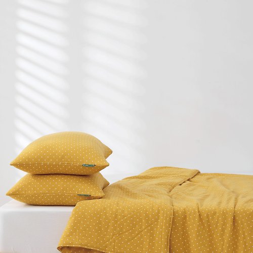 好關係 HAOKUANXI｜台灣在地居家織業品牌-從家出發 從寢具開始 好關係 HAOKUANXI | 陽黃水玉-二重紗透氣枕套