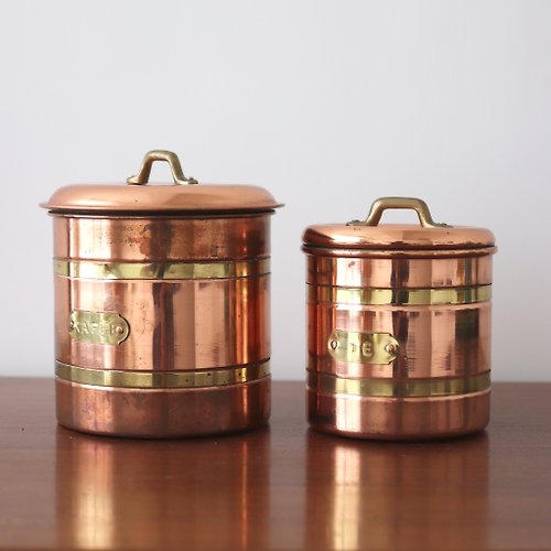 北 欧 の 雑 貨      Nordic Söpö Zakka 挪威紅黃銅保存罐二件組