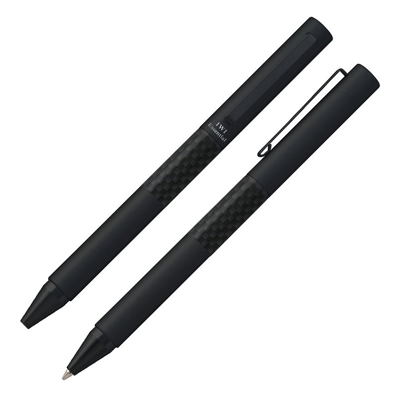 [IWI]Essential Basic Series 0.7mm Black Oily Ball Pen - Carbon Fiber - ปากกา - โลหะ 