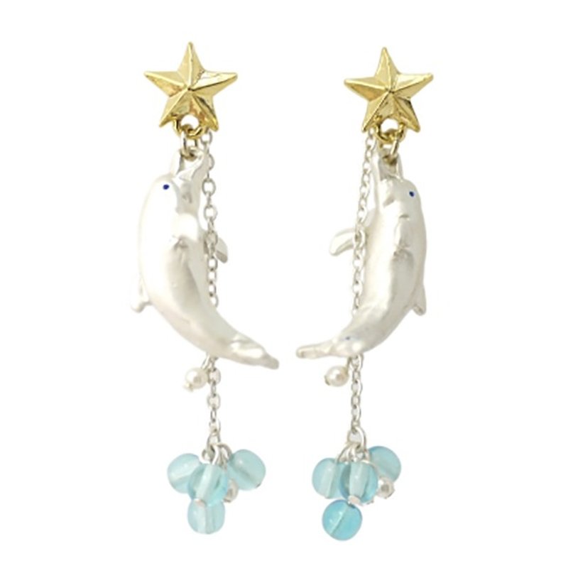 Lucky Dolphin Lucky Car / earrings PA348 - Earrings & Clip-ons - Other Metals Blue