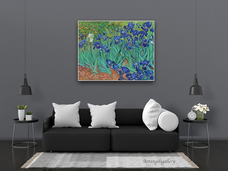 Angel Gallery/Home Installation Art/Reproduction Painting/Handmade Oil Painting/Van Gogh/Iris - Posters - Cotton & Hemp Blue