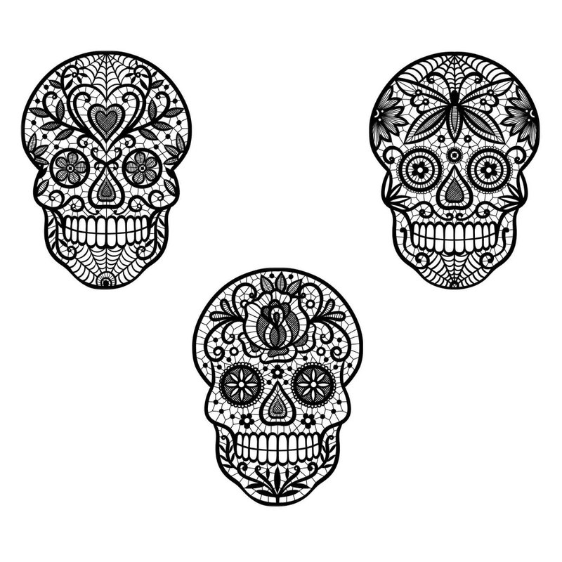 Sugar skull svg, floral skull template, skull eps, day of the dead svg, Cricut - 圖文模板設計 - 其他材質 