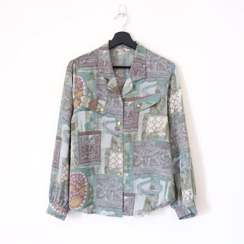 Awhile | Vintage long-sleeved shirt no.825 - Women's Shirts - Polyester Multicolor
