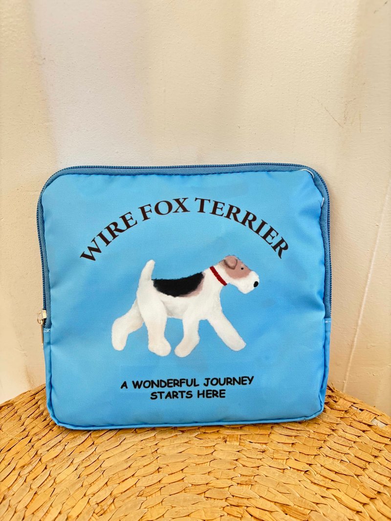 Wirefoxterrier Watercolor Travel Bag - Luggage & Luggage Covers - Polyester Blue